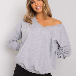 Lilyan's grey melange hoodless sweatshirt