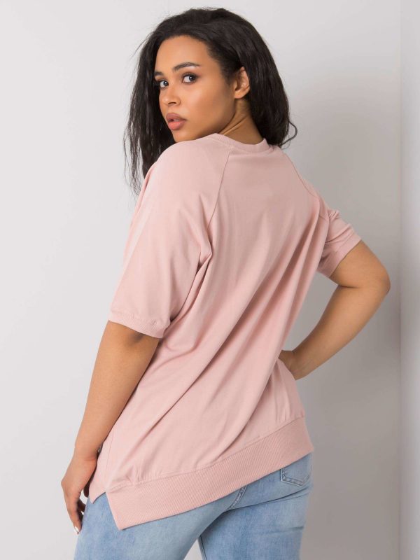 Dirty pink plus size blouse with Tanith print