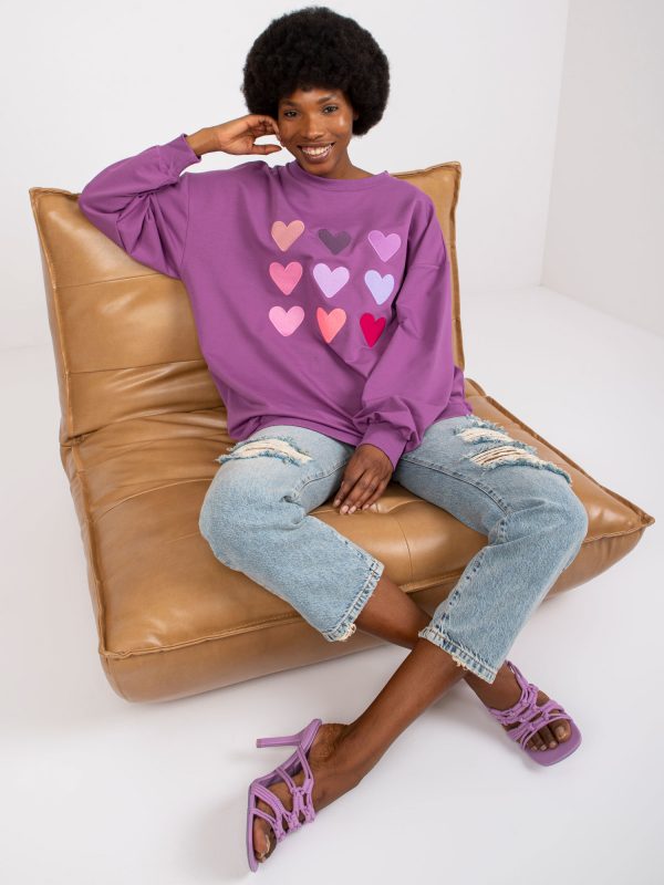 Purple Cotton Sweatshirt Tulum