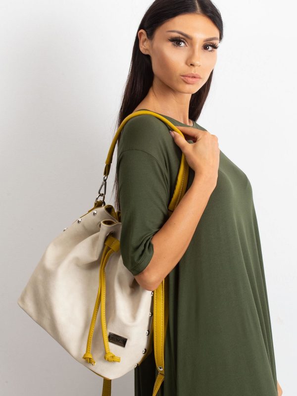 Mustard-beige bag made of ecosorus