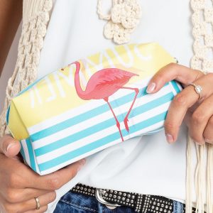 Yellow and blue flamingo bag