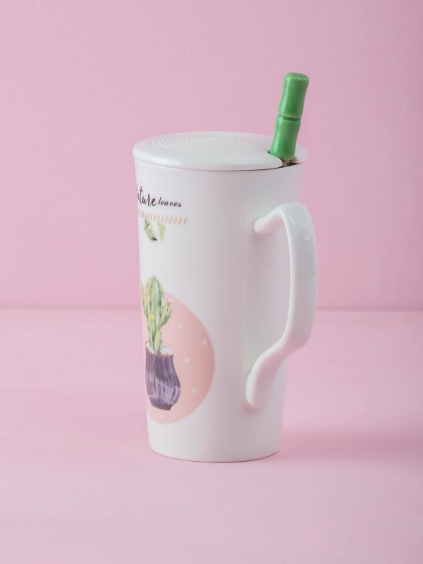 Ecru-Pink Tall Mug