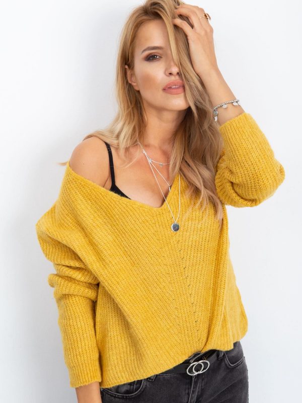 RUE PARIS Yellow Sweater Touch