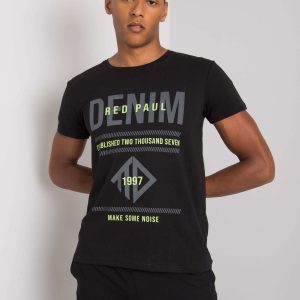 Black Men's T-Shirt with Asher Print