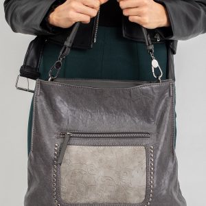 Dark grey eco leather handbag