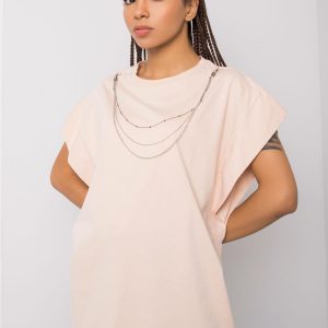 Peach t-shirt with necklace Arianna RUE PARIS