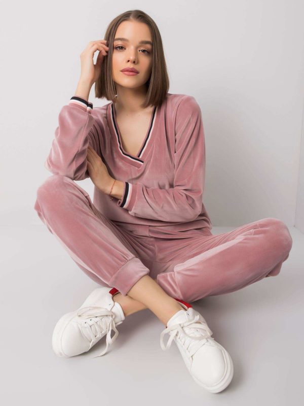 Dirty pink velour set Esti RUE PARIS