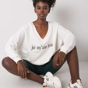 White cotton sweatshirt with Bridgetta inscription