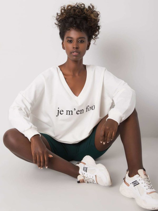 White cotton sweatshirt with Bridgetta inscription