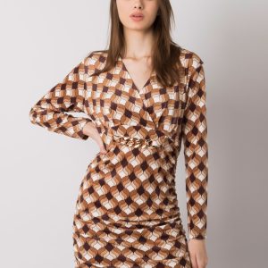 Brown velour dress with Montilla patterns