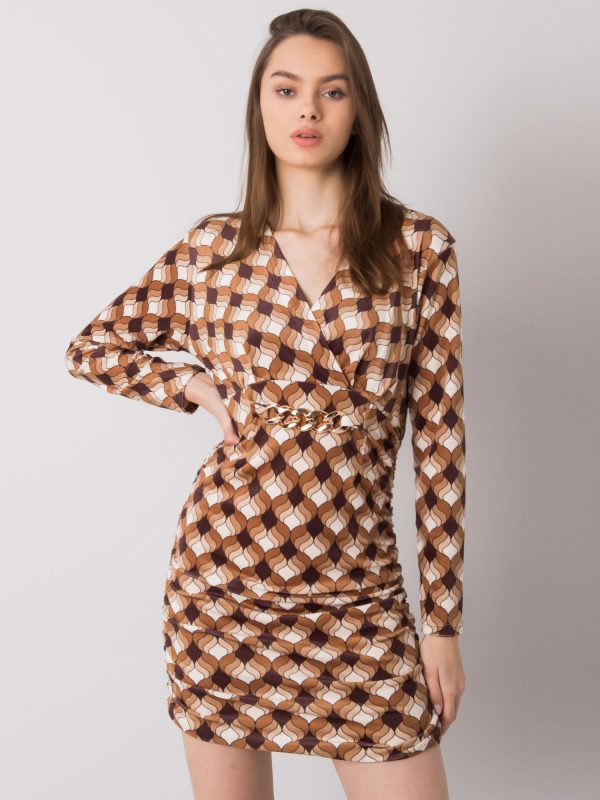 Brown velour dress with Montilla patterns