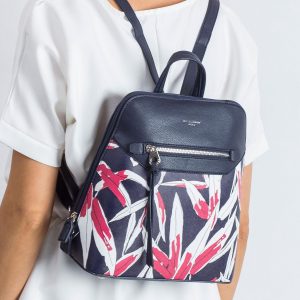 Dark Blue Printed Backpack