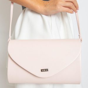 Light pink oblong clutch bag