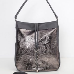 Silver big bag with handle