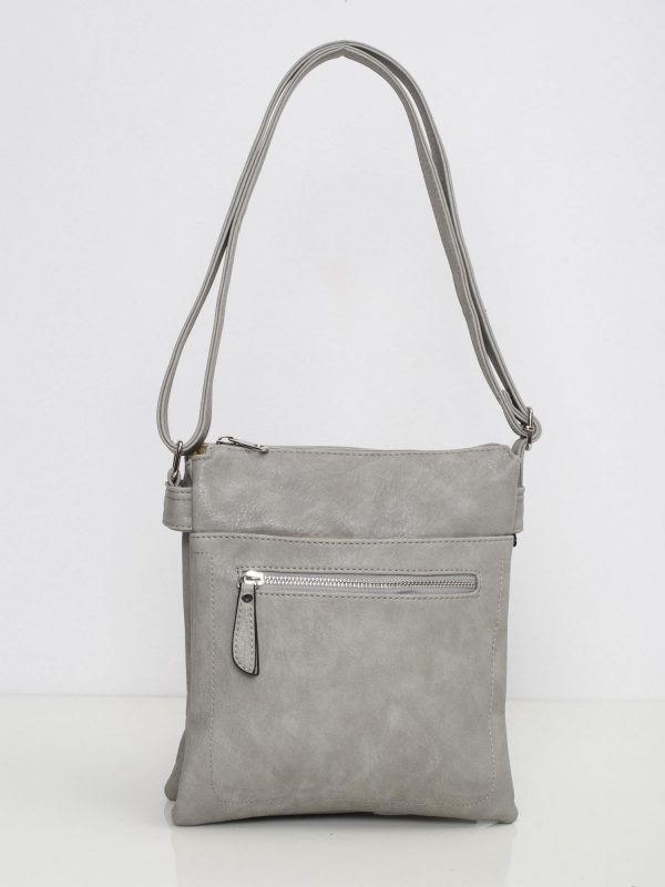 Grey handbag with long strap