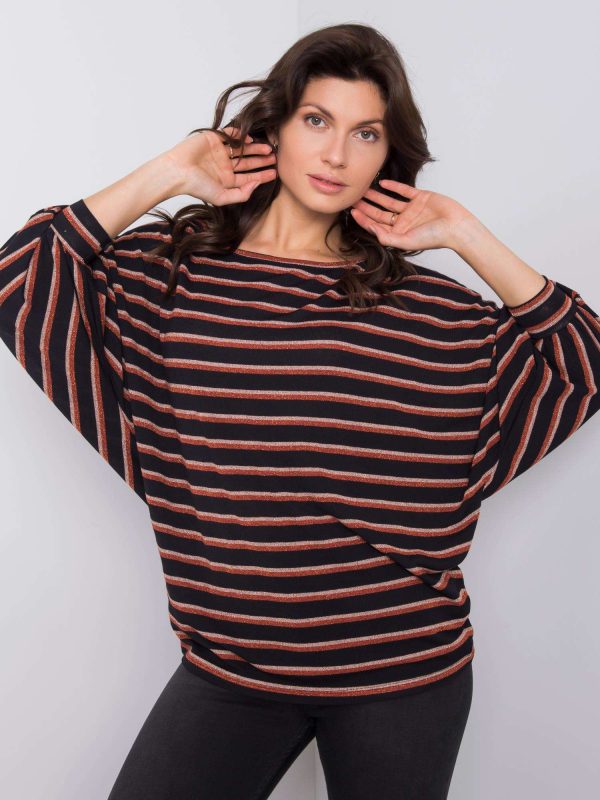 Goldie RUE PARIS black striped blouse