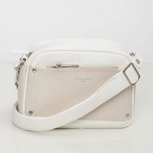 White purse with outer pocket