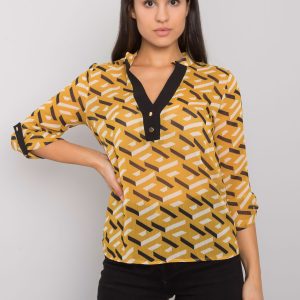 Black and yellow blouse for women with Denver prints