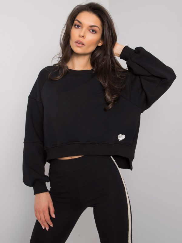 Black cotton sweatshirt Yessie RUE PARIS