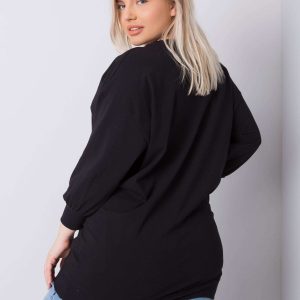 Black plus size blouse with Messina applique