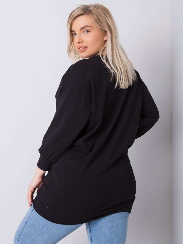 Black plus size blouse with Messina applique