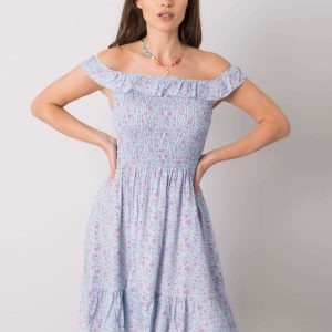 Light blue dress with flounce Lanciano