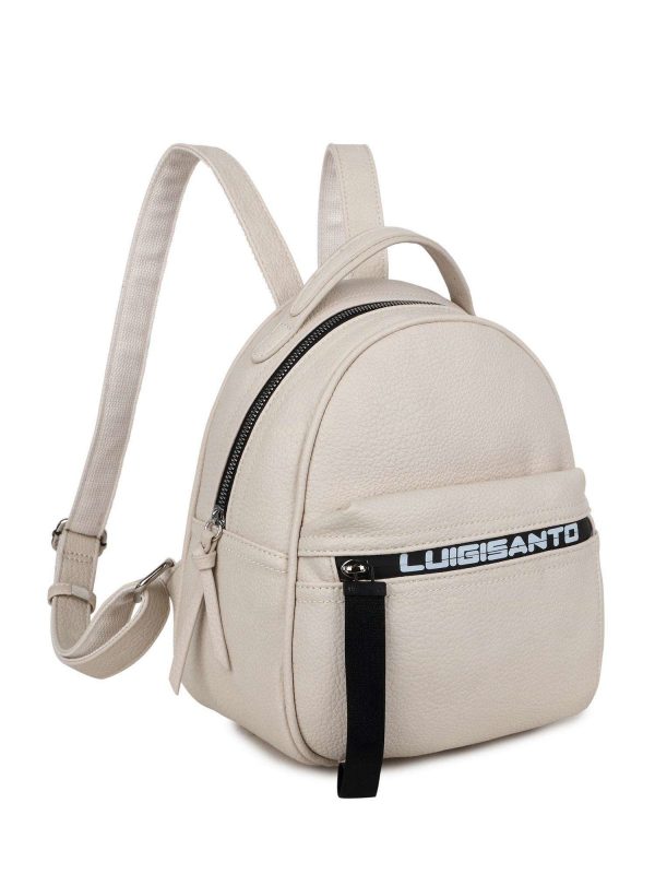 Beige women's backpack in eco-leather LUIGISANTO