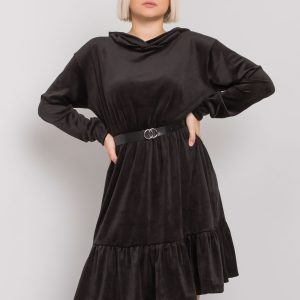 Black velour dress with Casablanca belt