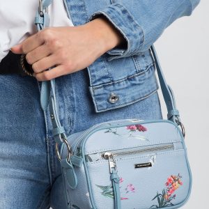 Light Blue Floral Handbag