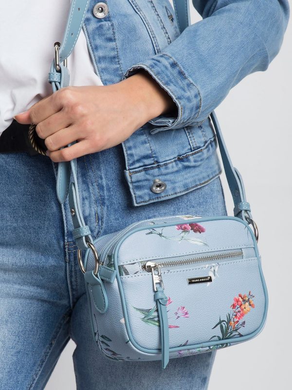 Light Blue Floral Handbag