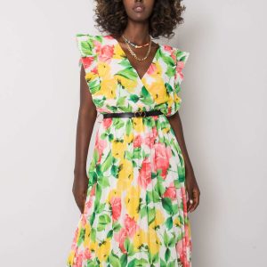 White and yellow Katelynn floral dress