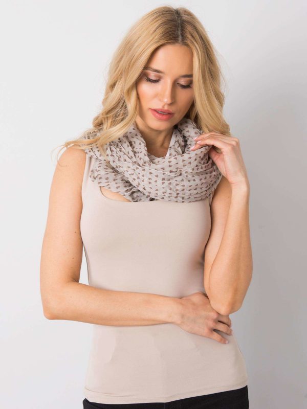 Grey heart scarf