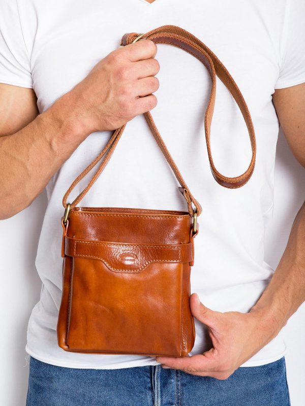 Brown Leather Men's Messenger Bag