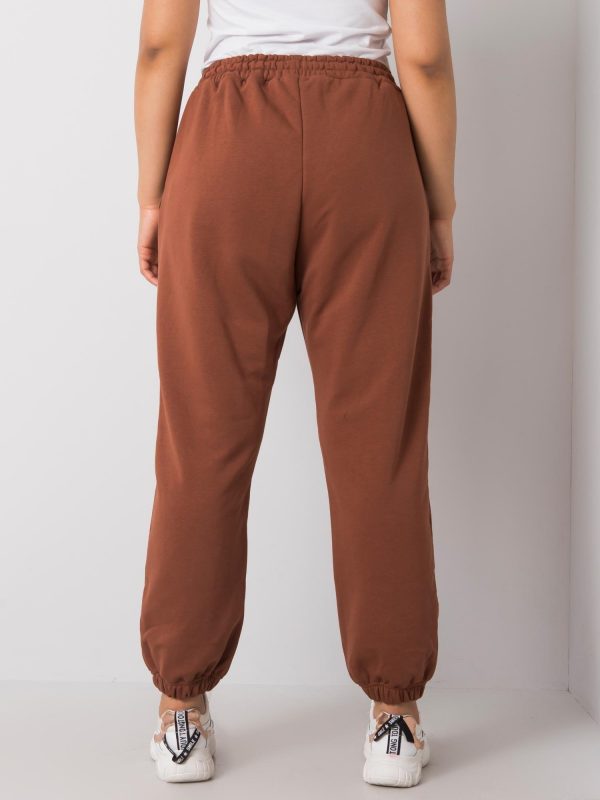 Brown plus size basic Ainhoa sweatpants