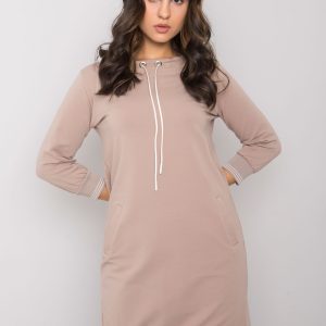 Dark beige cotton dress Sinead RUE PARIS