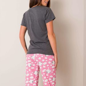 Grey Pink Cotton Pyjamas