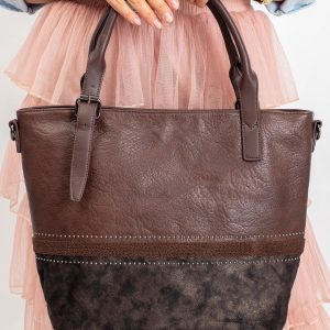 Dark brown women's bag in eco-leather