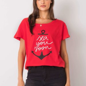 Red T-shirt with Silva print