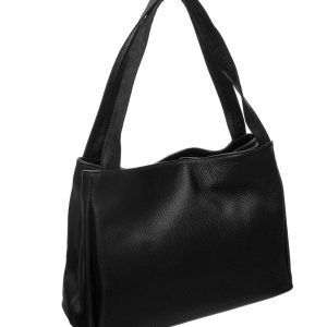 Black genuine leather bag BADURA