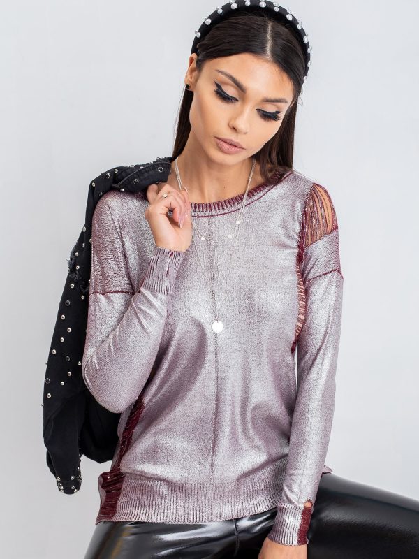 Burgundy and silver Pulsive sweater