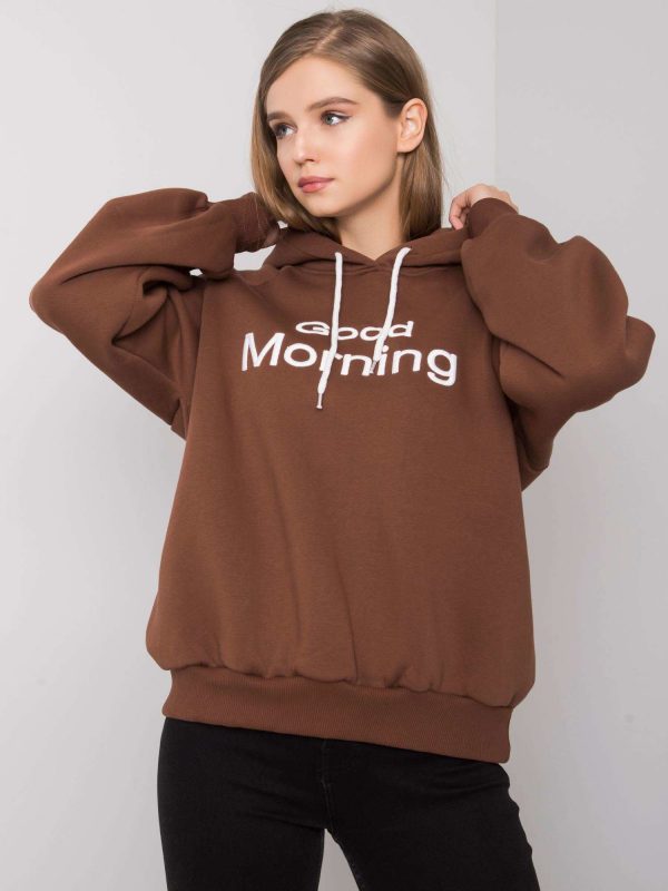 Brown padded oversize hoodie Alice