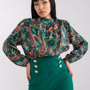 Green blouse with Mia prints