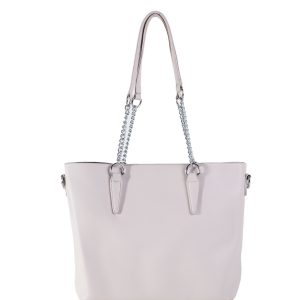 Grey Roomy Chain Shoulder Bag