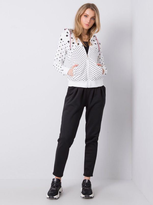 White polka dot tracksuit with hood