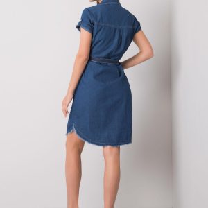 Dark blue dress with belt Kathi RUE PARIS