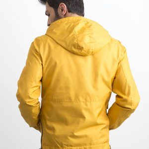 Dark Yellow Men's Hooded Windbreaker Jacket