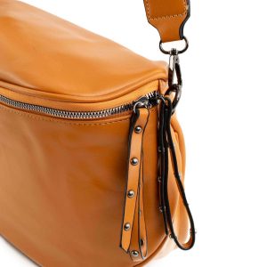 Camel eco-leather handbag