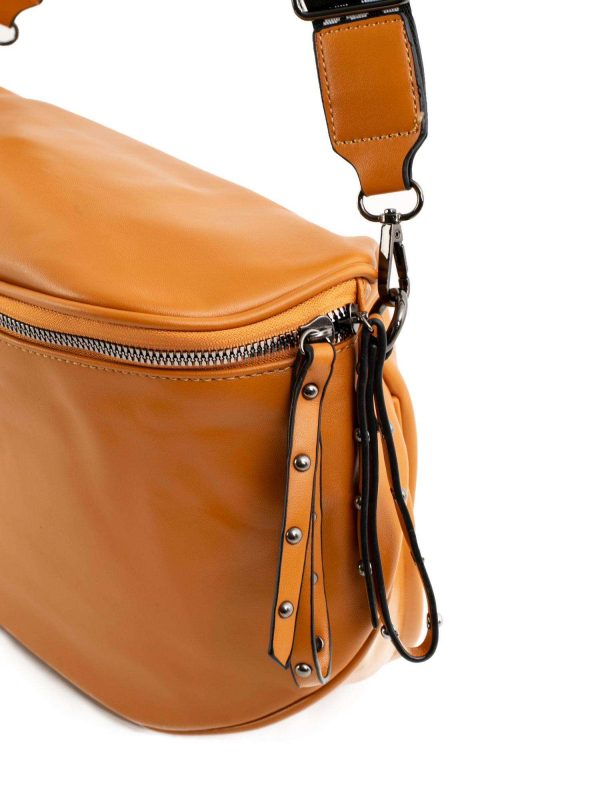 Camel eco-leather handbag