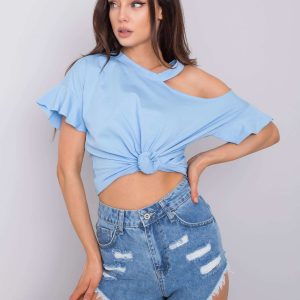 Simone RUE PARIS blue denim shorts