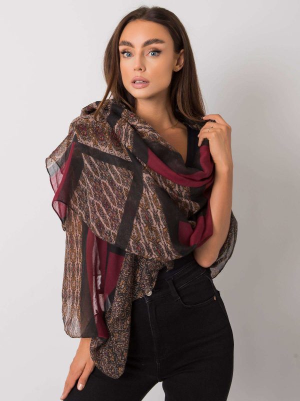 Brown-burgundy viscose sling